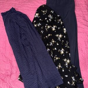Worthington Modern Fit Pants in navy blue set of 3 2 tops one straight pants